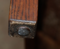 Original bevel at bottom of foot. 